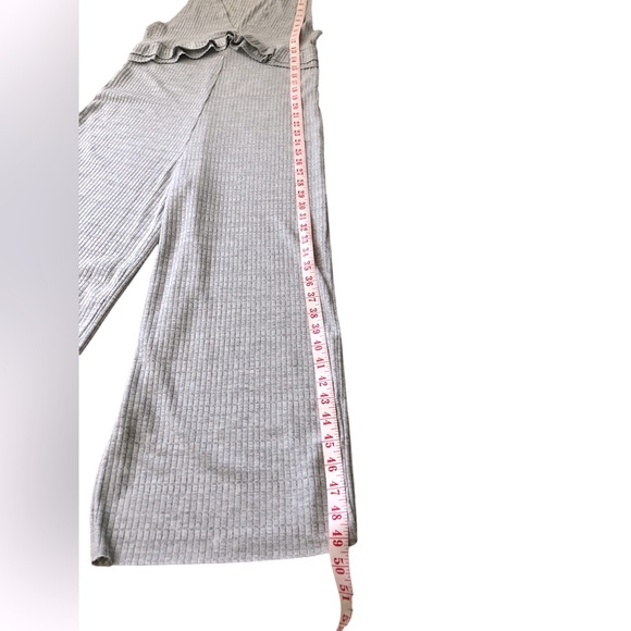 ZARA Trafaluc Grey Ribbed Ruffle Jumpsuit - Picture 8 of 9